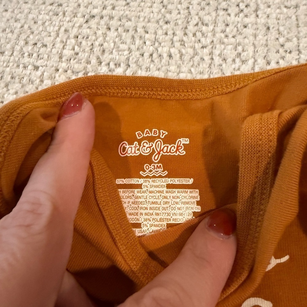 Cat & Jack Orange and Brown Kids One Pieces Footies - Picture 5 of 5